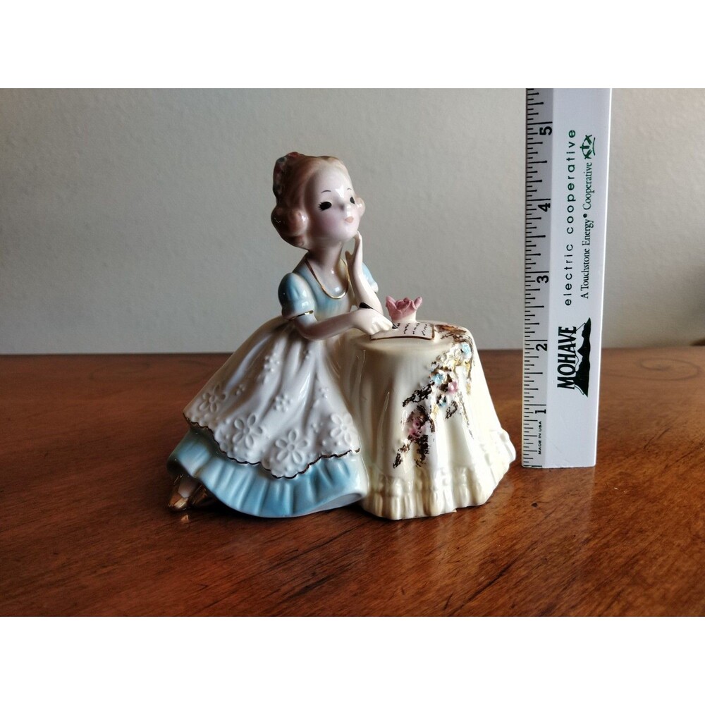 Vtg Josef Originals Sister Series Girl Figurine Seated Writing Letter Note 4.75"